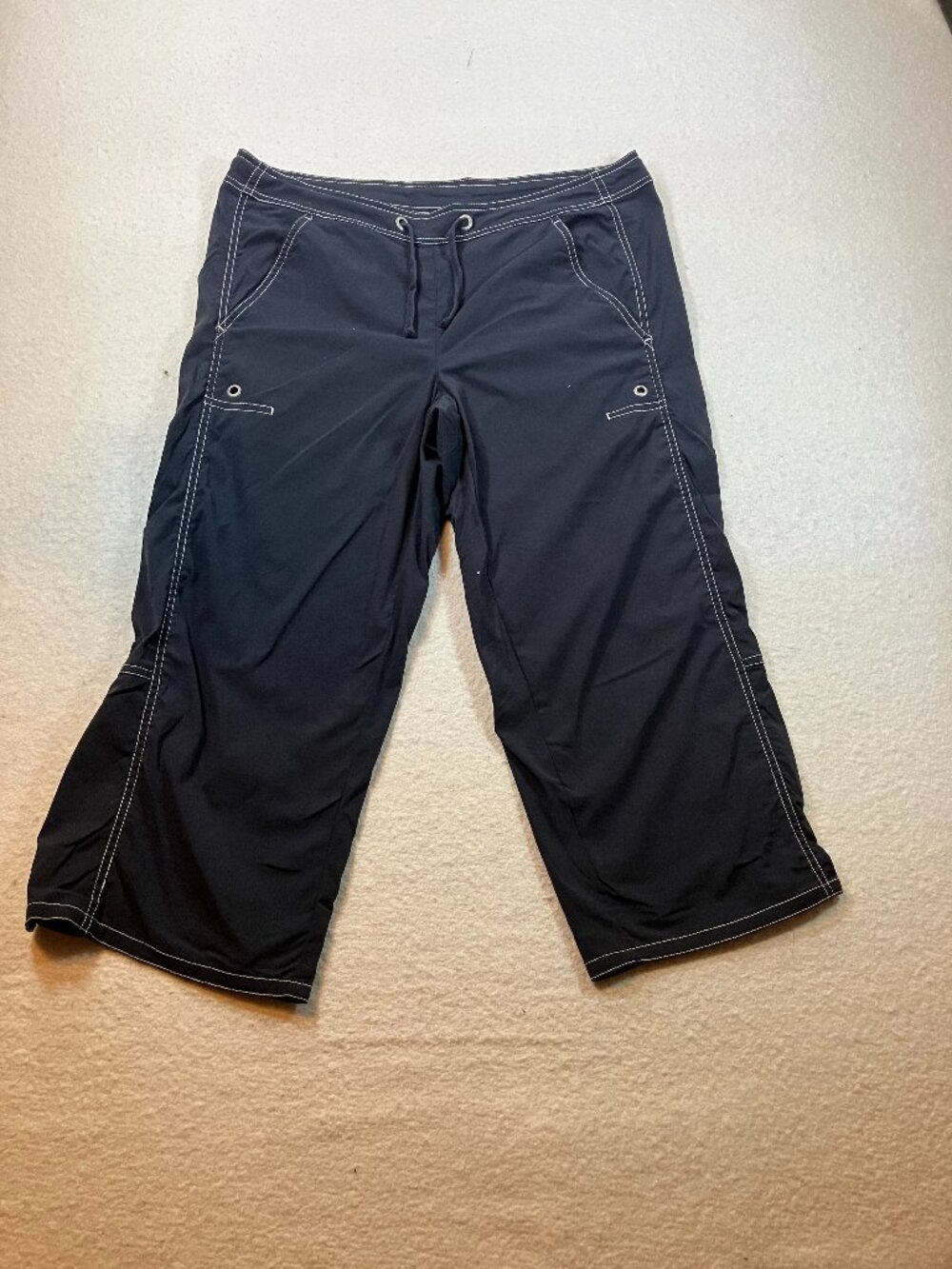 Lucy Flex Black Athletic Cargo Training Pants With Drawstring Womens Sz 8